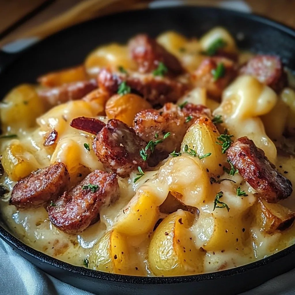 Cheesy Ranch Potatoes and Smoked Sausage