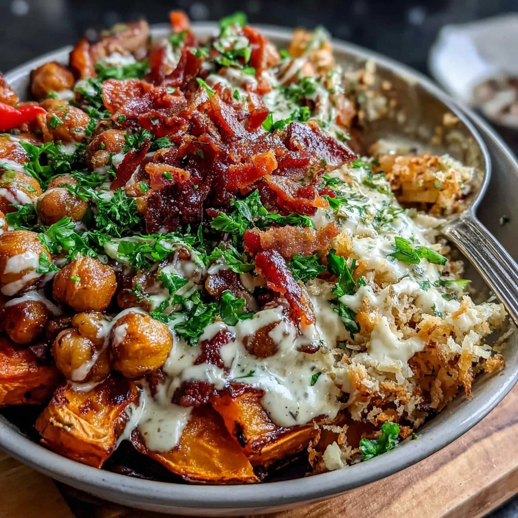 Roasted Sweet Potato Chickpea Bowl