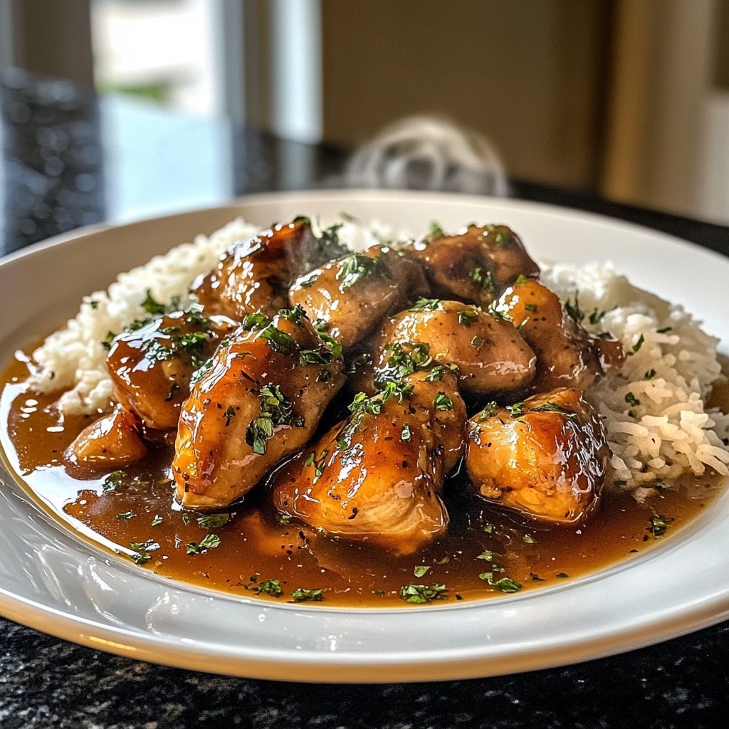 Caramelised Soy Chicken in Garlic Ginger Broth with Rice