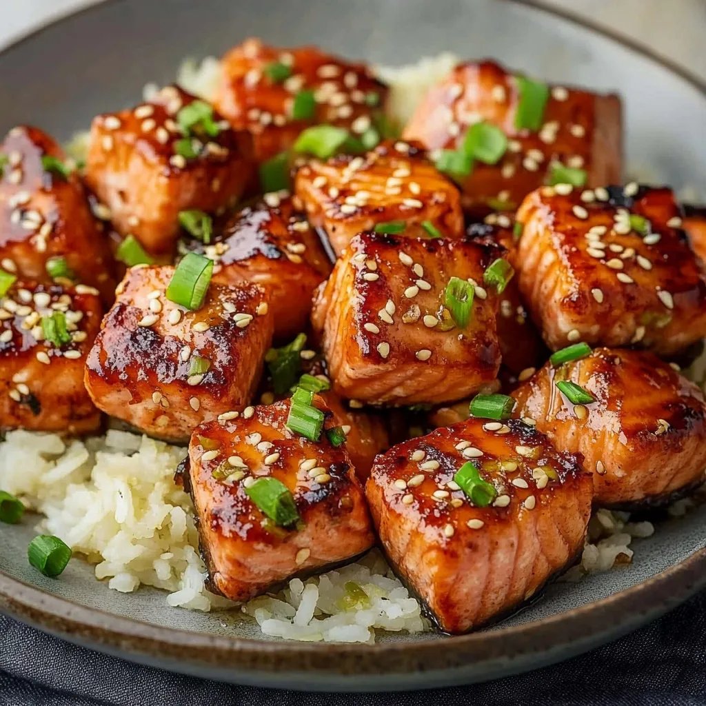Crispy Honey Garlic Salmon Bites