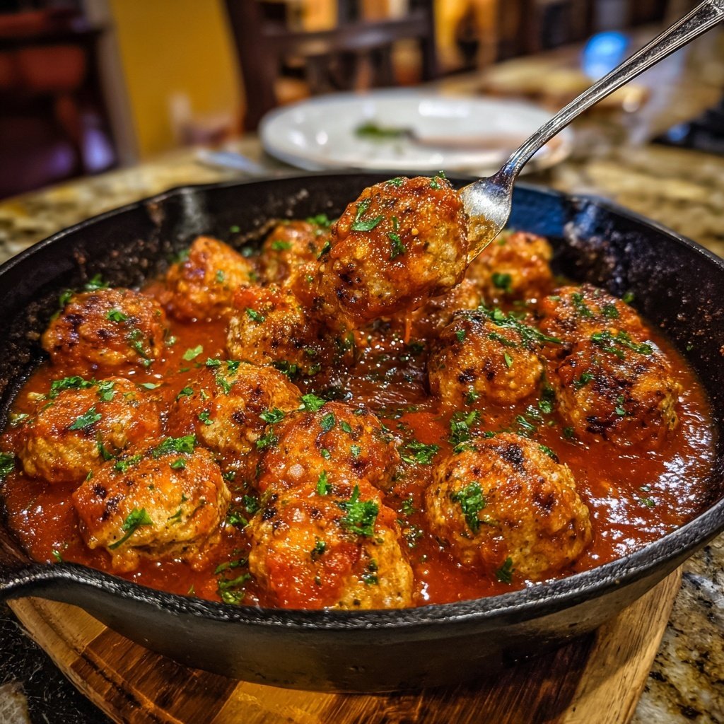 Ground Chicken Meatballs In Tomato Sauce