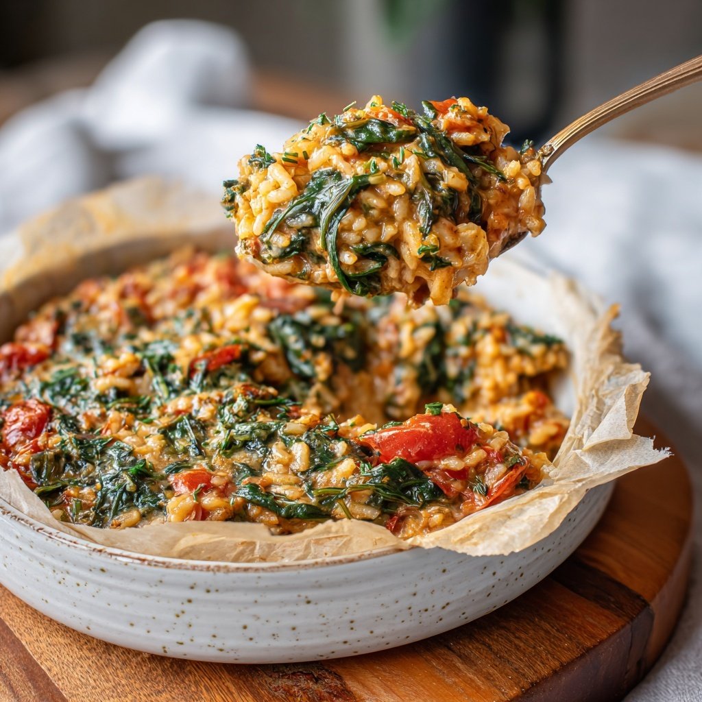 Creamy Spinach Tomato Rice