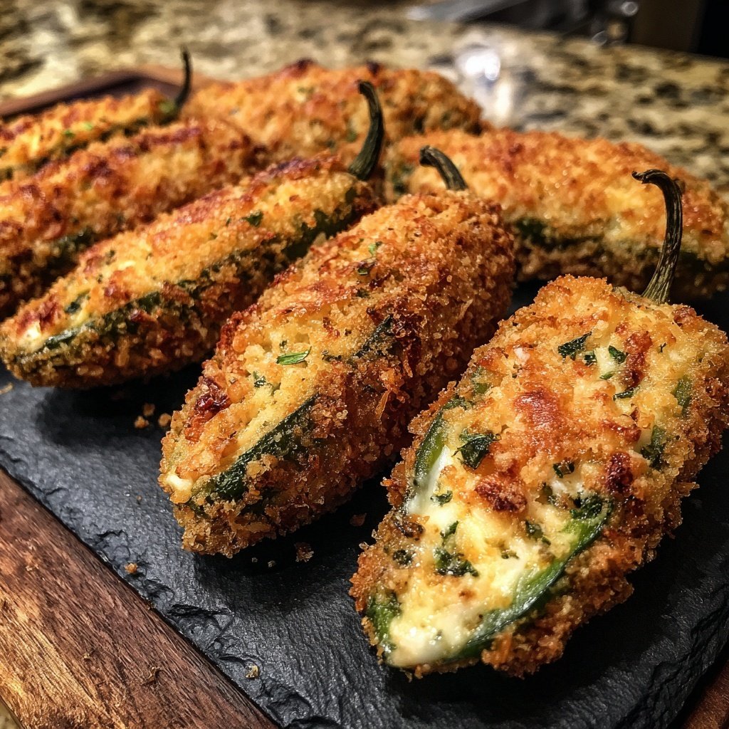 Jalapeno Poppers with Garlic Herb Filling