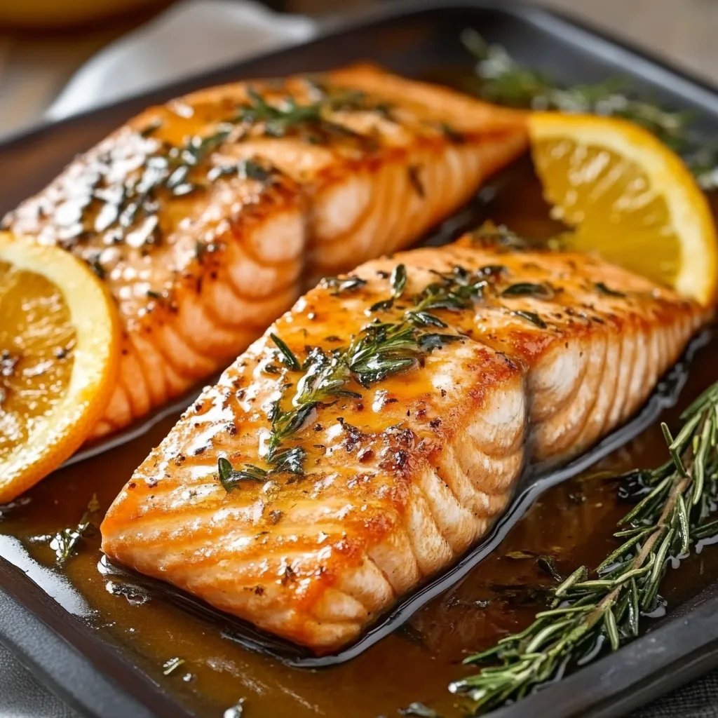 Zesty Orange Rosemary Glazed Salmon 🍊🐟
