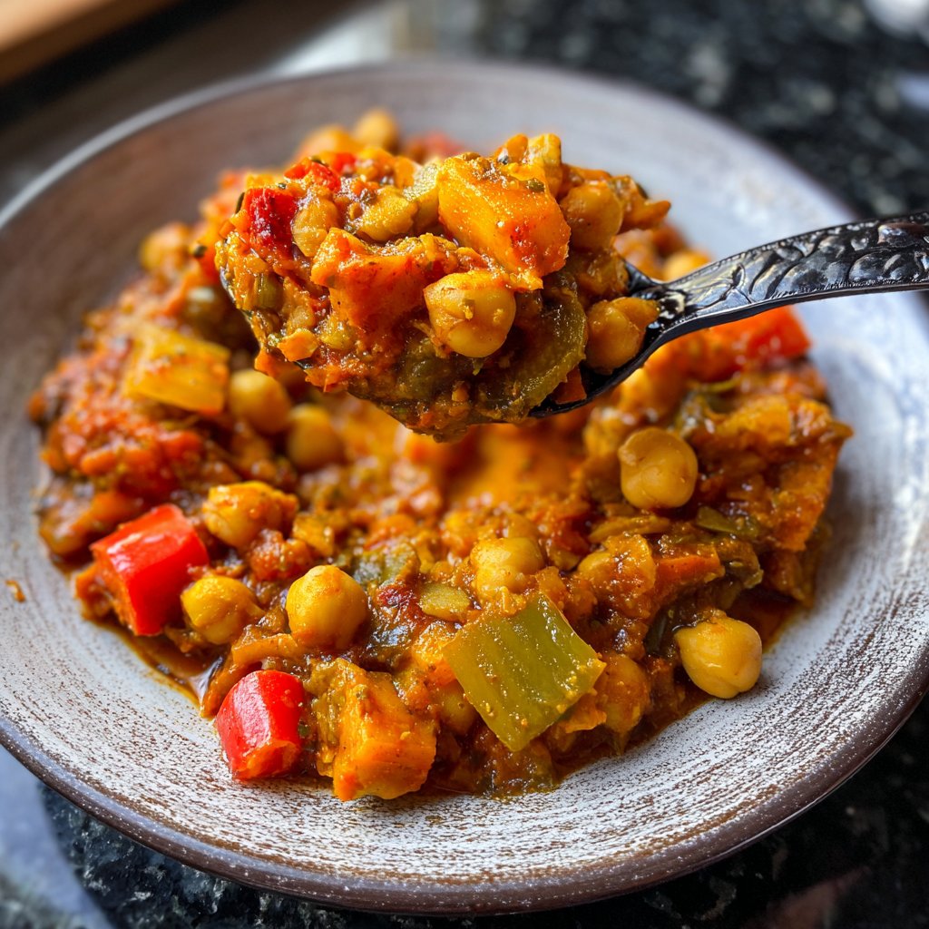 Healthy Crockpot Chickpea Tagine
