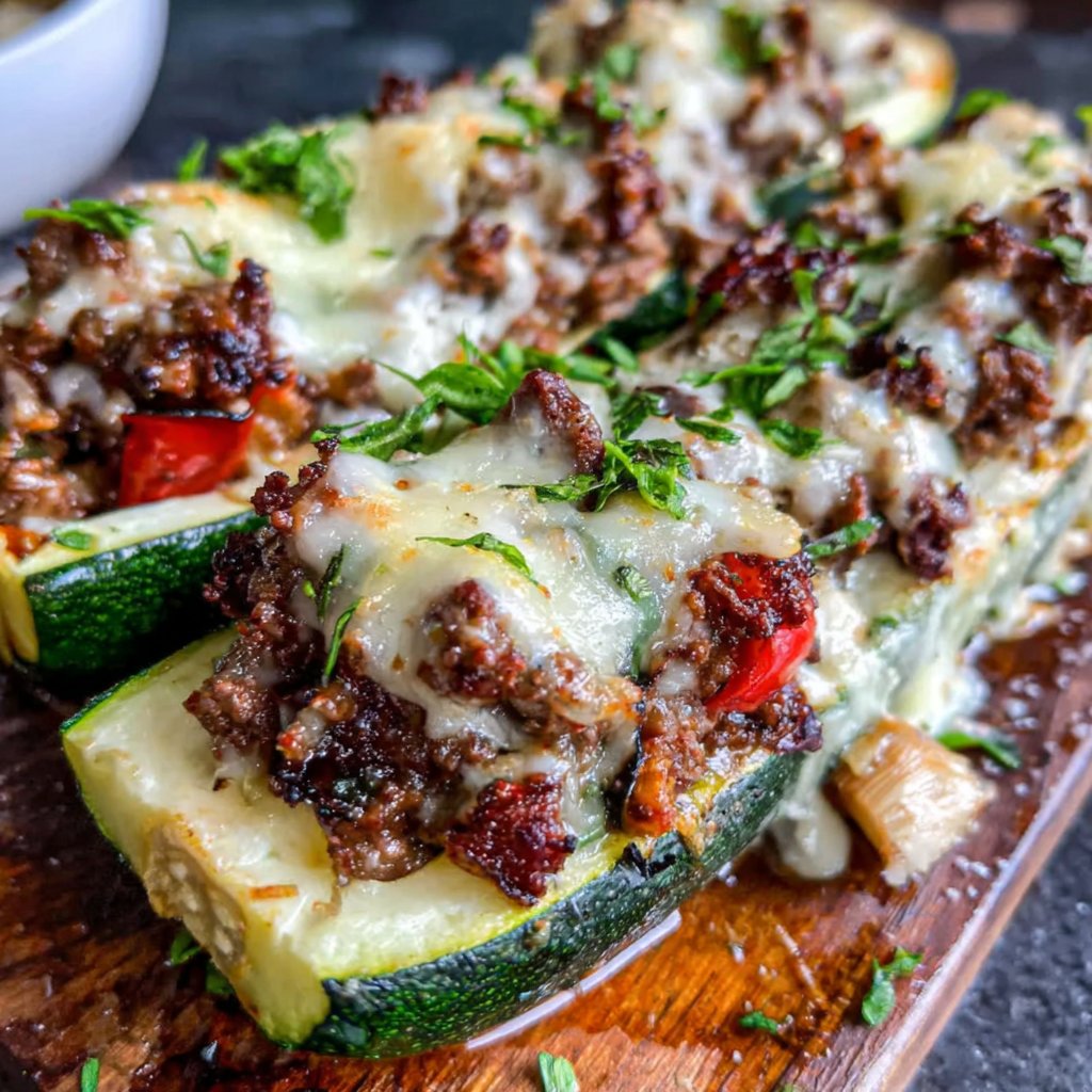Beef And Veggie Stuffed Zucchini