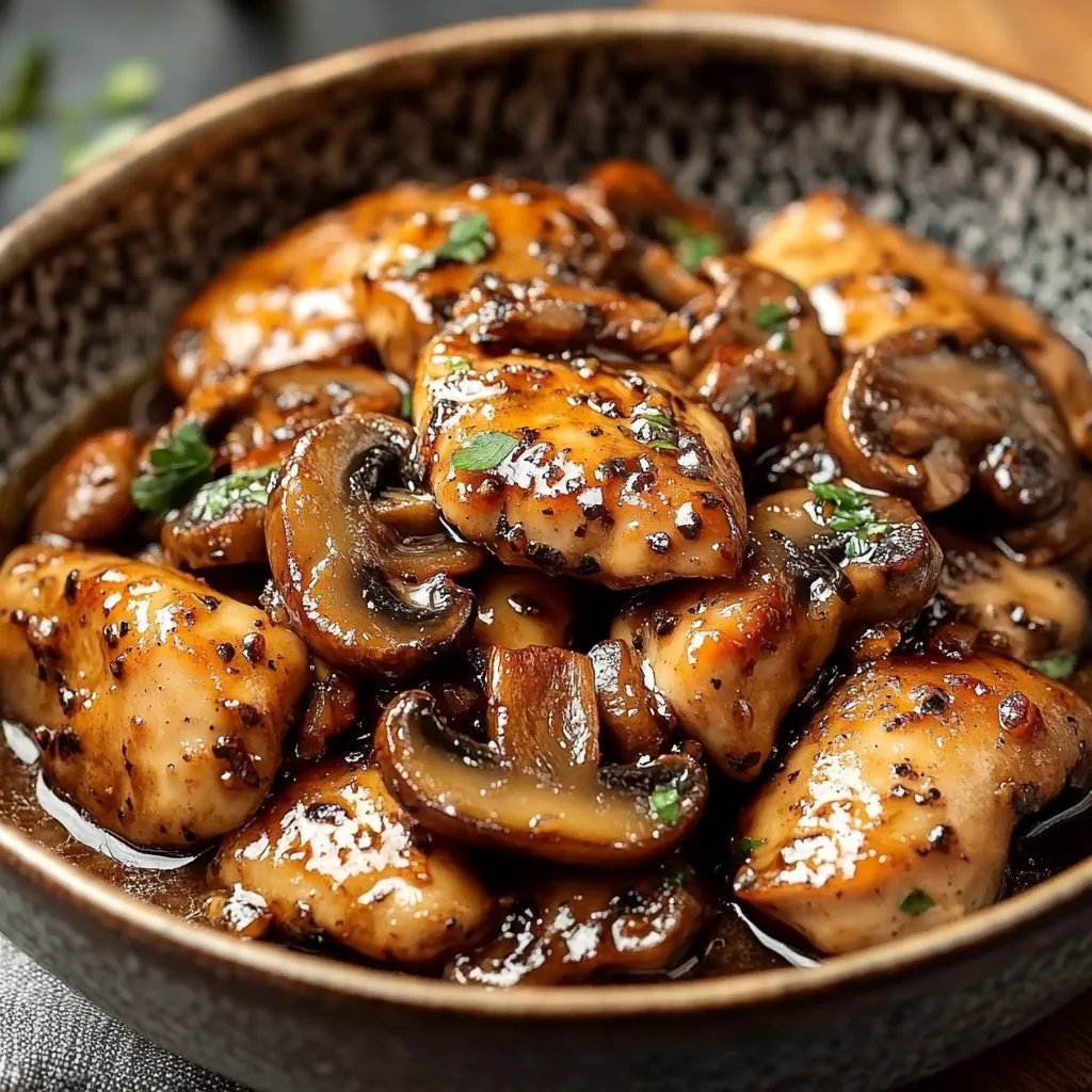 Black Pepper Chicken with Mushrooms