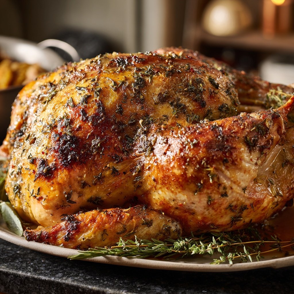 Seasonal & Festive Thanksgiving Herb Stuffed Turkey