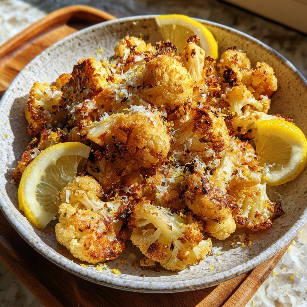 Lemon Parmesan Roasted Cauliflower