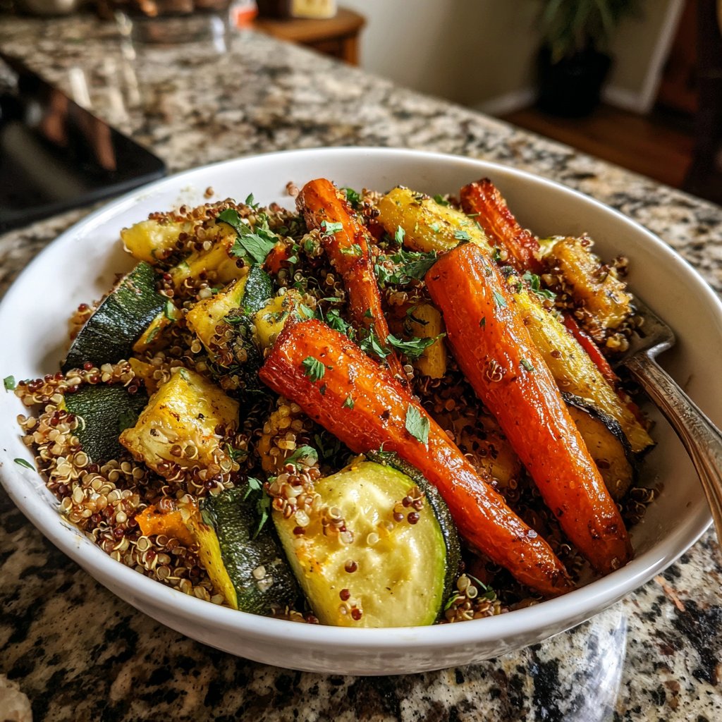 Roasted Veggie Lentil Grain Bowl