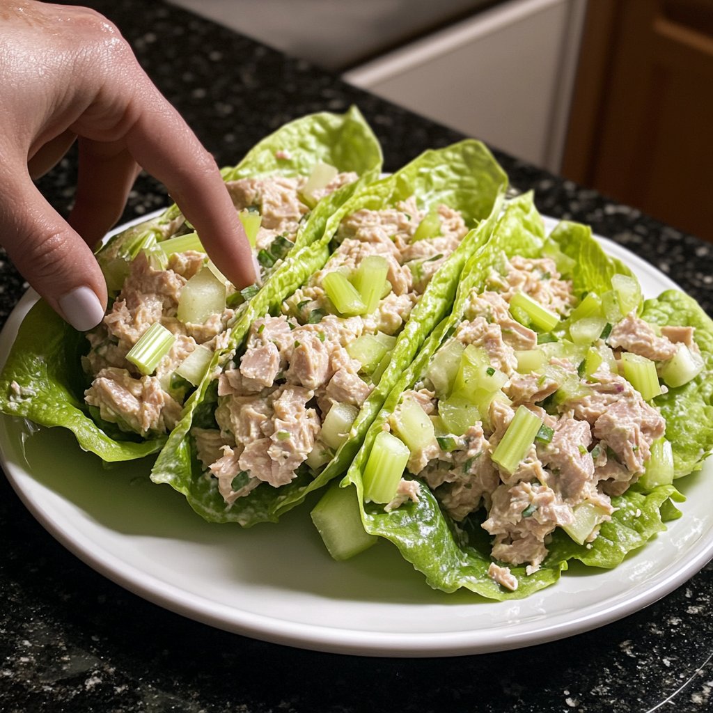 Simple Tuna Salad Lettuce Wrap Lunch