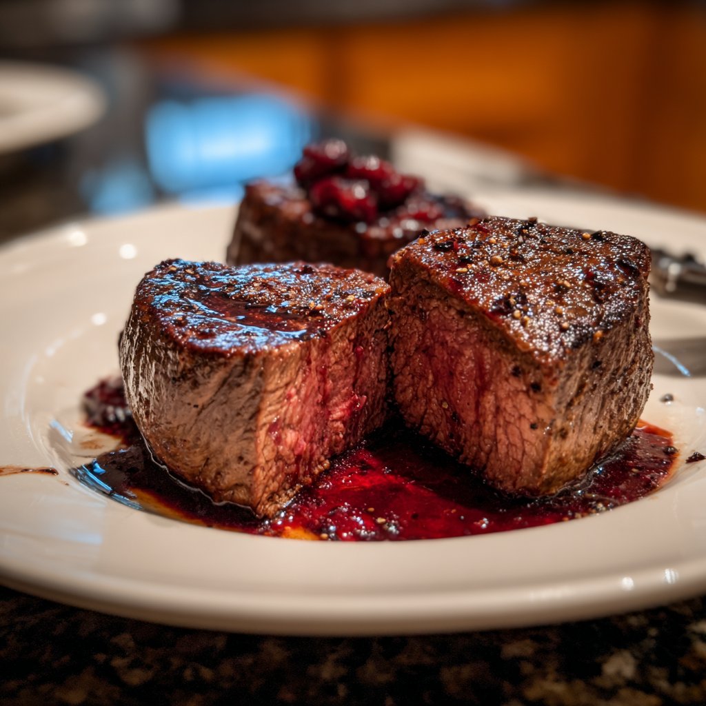 Romantic Filet Mignon with Red Wine Sauce