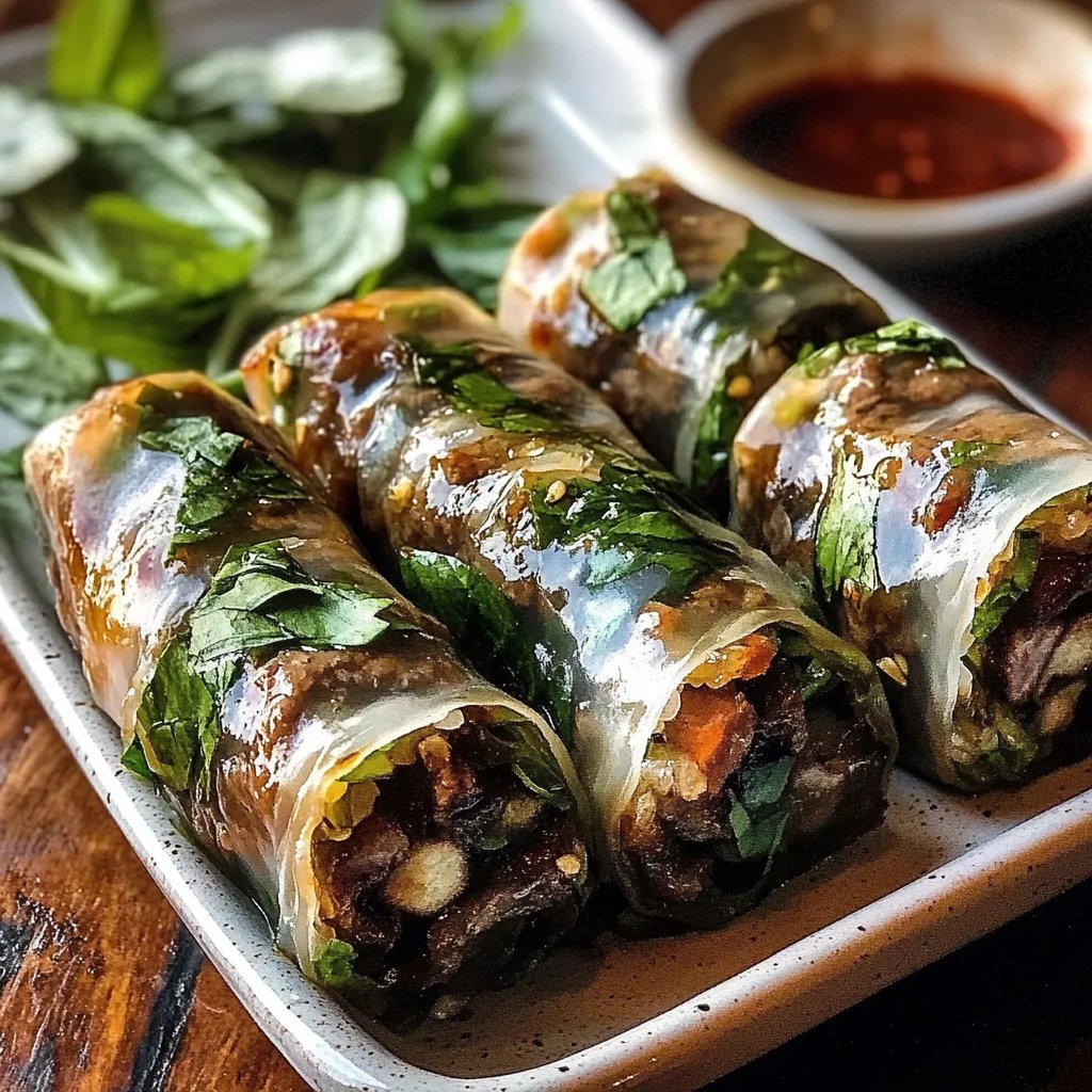 Thai Basil Beef Rolls