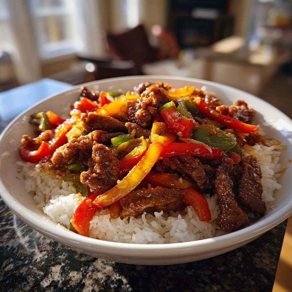 Crispy Chilli Beef Rice