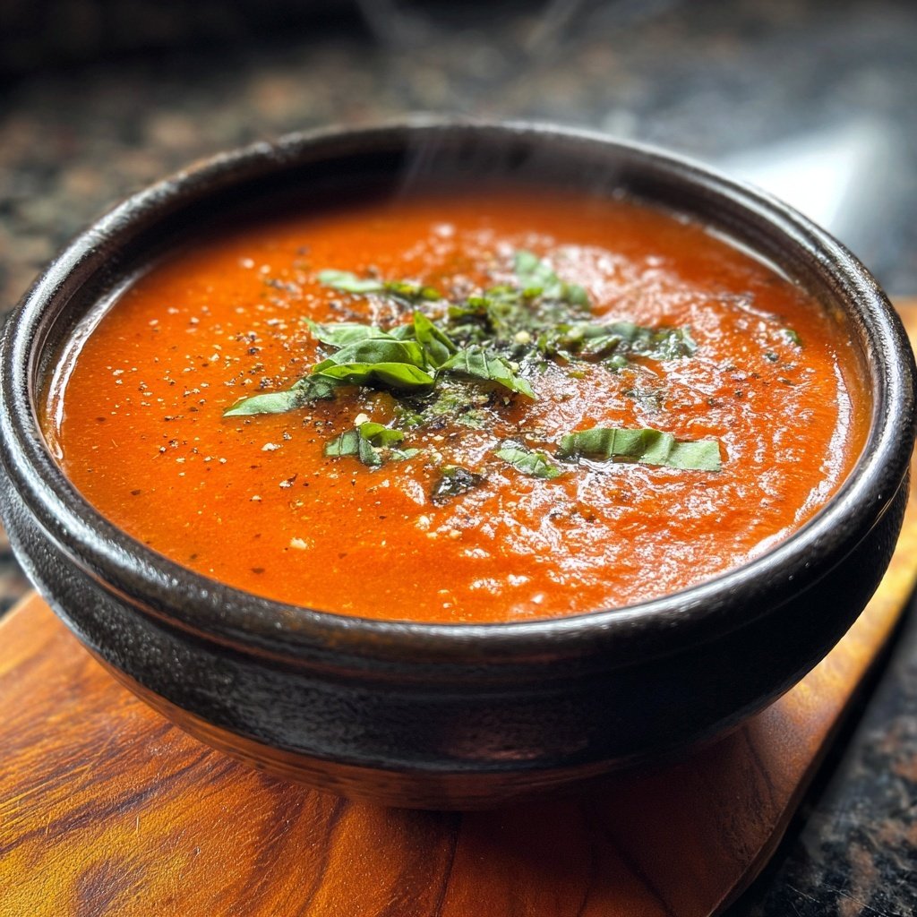 Healthy Crockpot Tomato Basil Soup