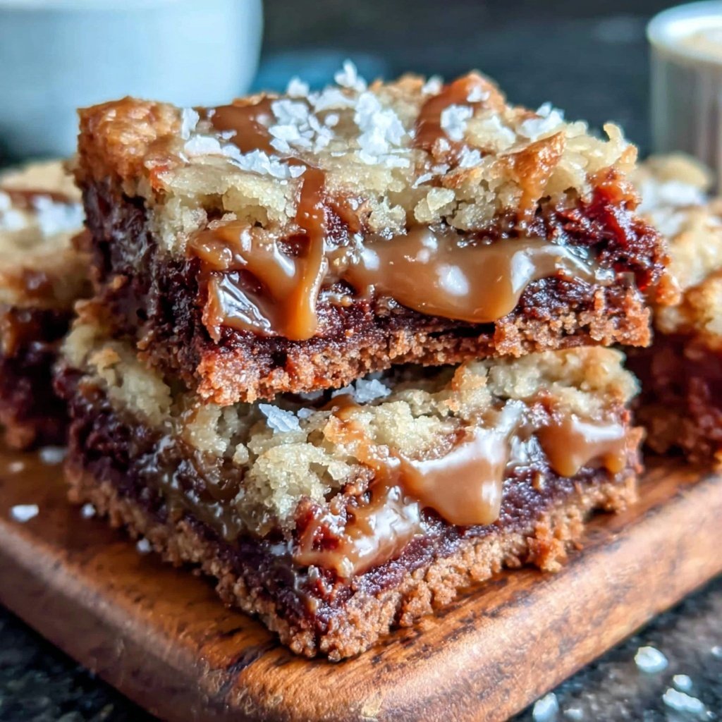 Brownie Mix Salted Caramel Cookie Bars