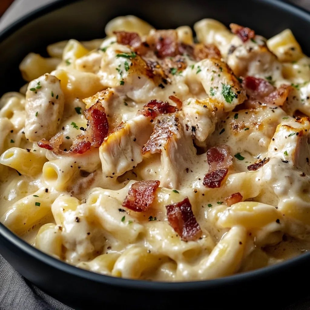 Creamy Chicken Bacon Ranch Pasta
