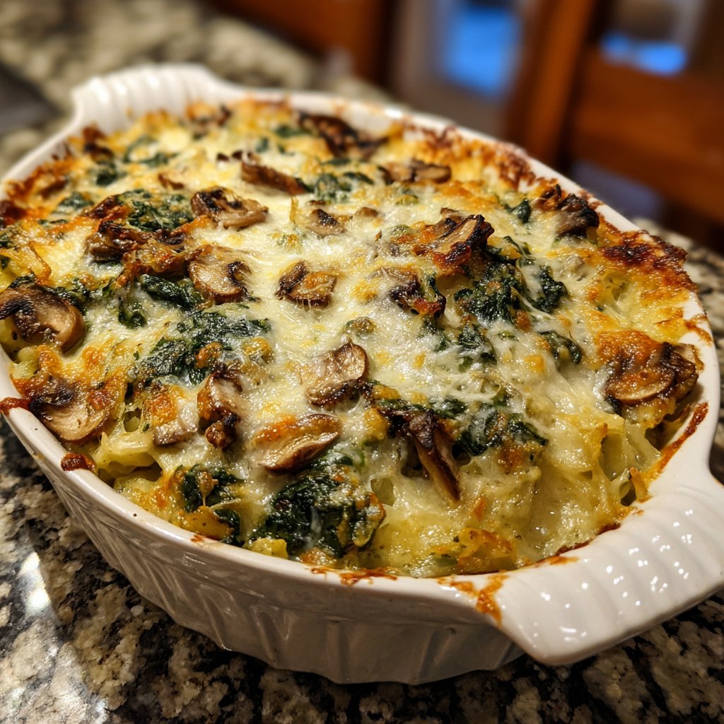 Sunday Spinach Mushroom Bake