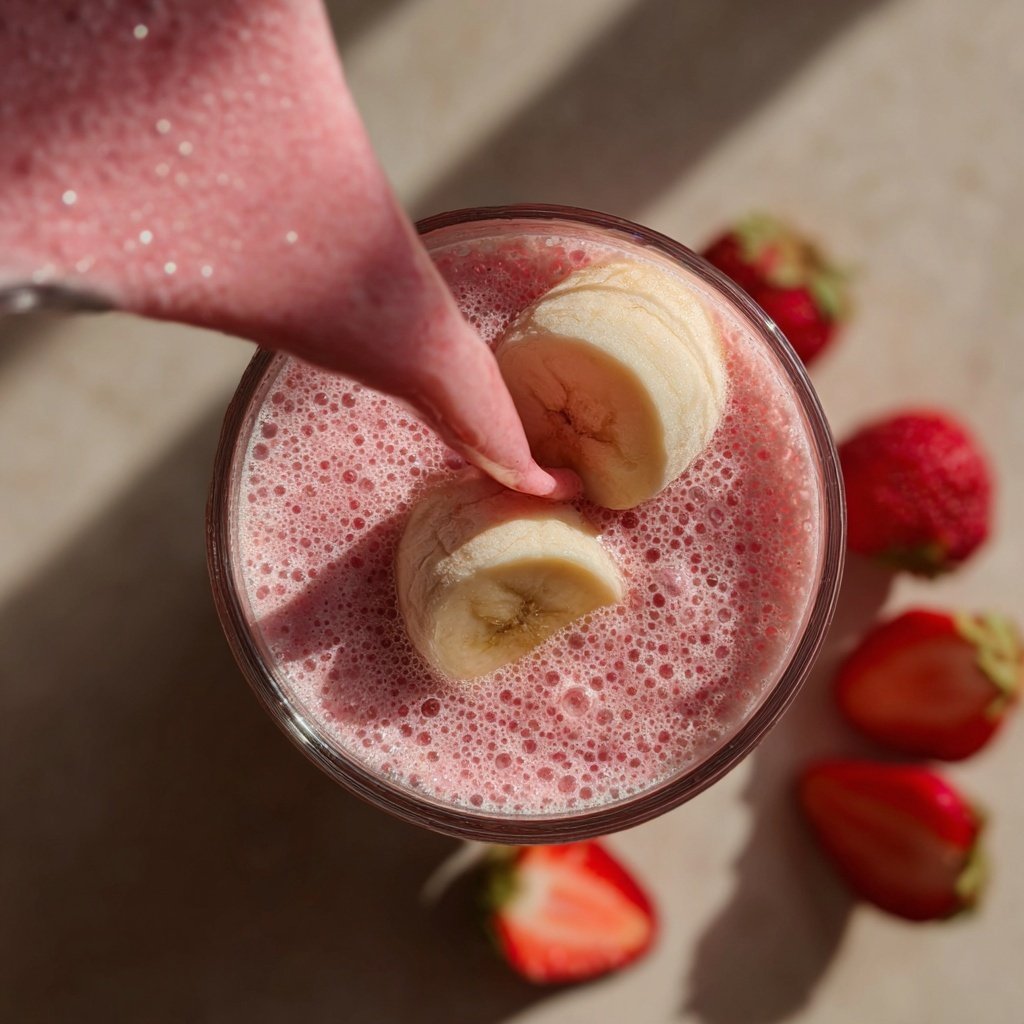 Strawberry Banana Cottage Cheese Smoothie