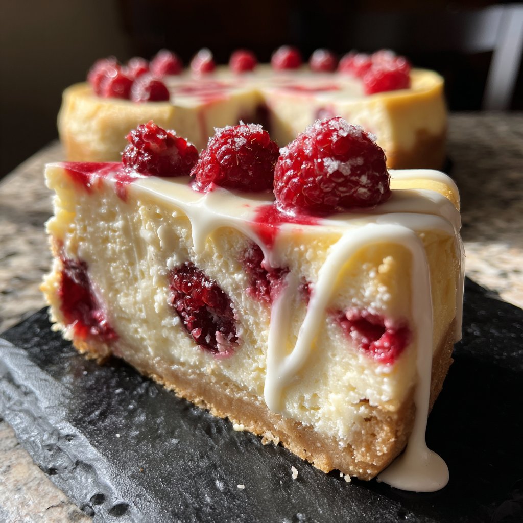 White Chocolate Raspberry Cheesecake